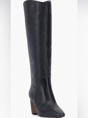 Vince Camuto Black Over-The-Knee Leather Boots